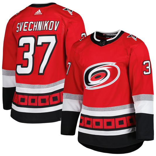 Andrei Svechnikov Carolina Hurricanes adidas 25th Anniversary Authentic Pro Primegreen Player Jersey - Red