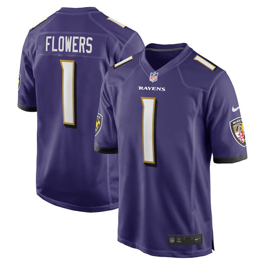 Youth Baltimore Ravens Zay Flowers Game Jersey - Purple