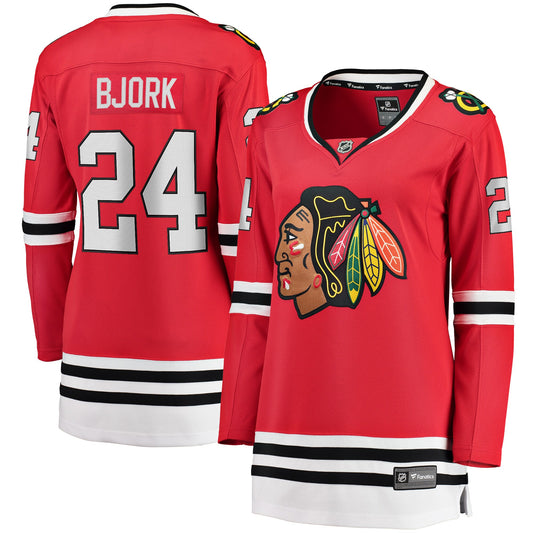 Anders Bjork Chicago Blackhawks Women's Fanatics Branded Home Breakaway Jersey - Red