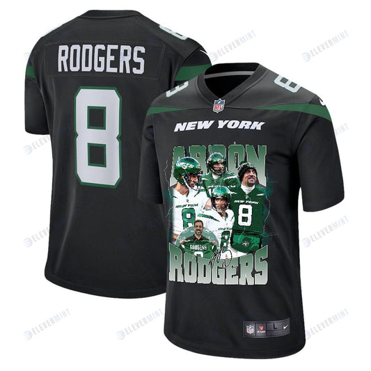 Aaron Rodgers 8 New York Jets Legacy Game Jersey - Men, Black