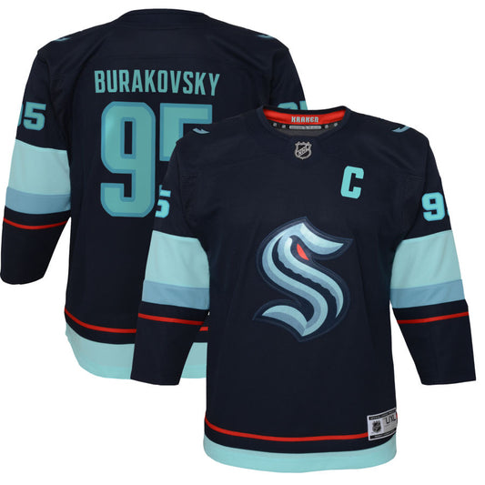 Andre Burakovsky Seattle Kraken Youth Home Premier Jersey - Navy