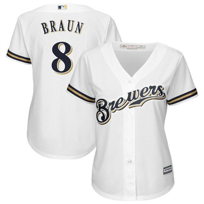 Women's Milwaukee Brewers Ryan Braun Replica Home Jersey - White