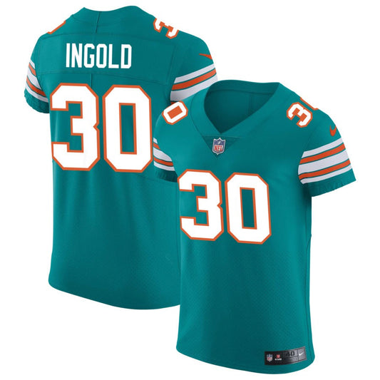 Alec Ingold Miami Dolphins Nike Elite Vapor Untouchable Jersey - Aqua